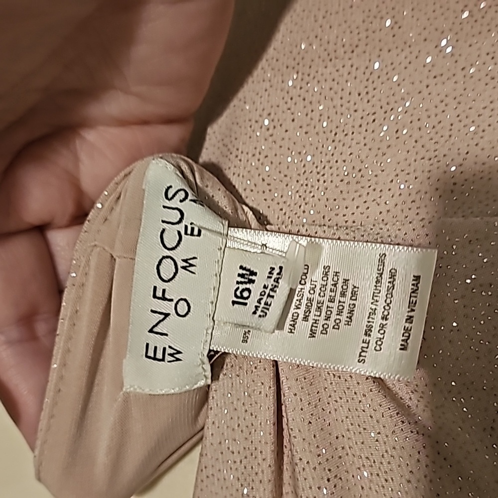 EN FOCUS Studio woman Sparkly Nude + Gold Sheer Tank Dress 16W NWT - Picture 13 of 14